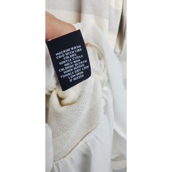 NWT Cha Cha Vente Medium Long Sleeve Layered-Look Top Metallic Stripes - Picture 5 of 9